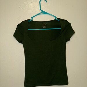 NWOT American Eagle Green Scoop Neck Top